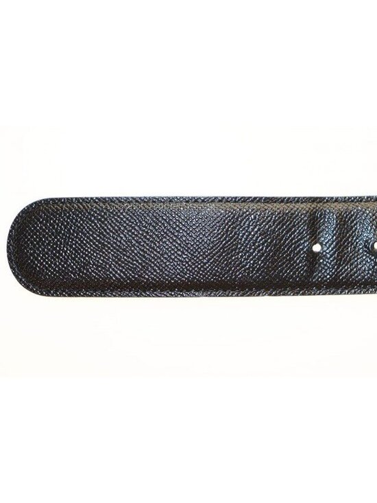 Bvlgari Leather Round Logo Buckle Silver Belt Black main image 9